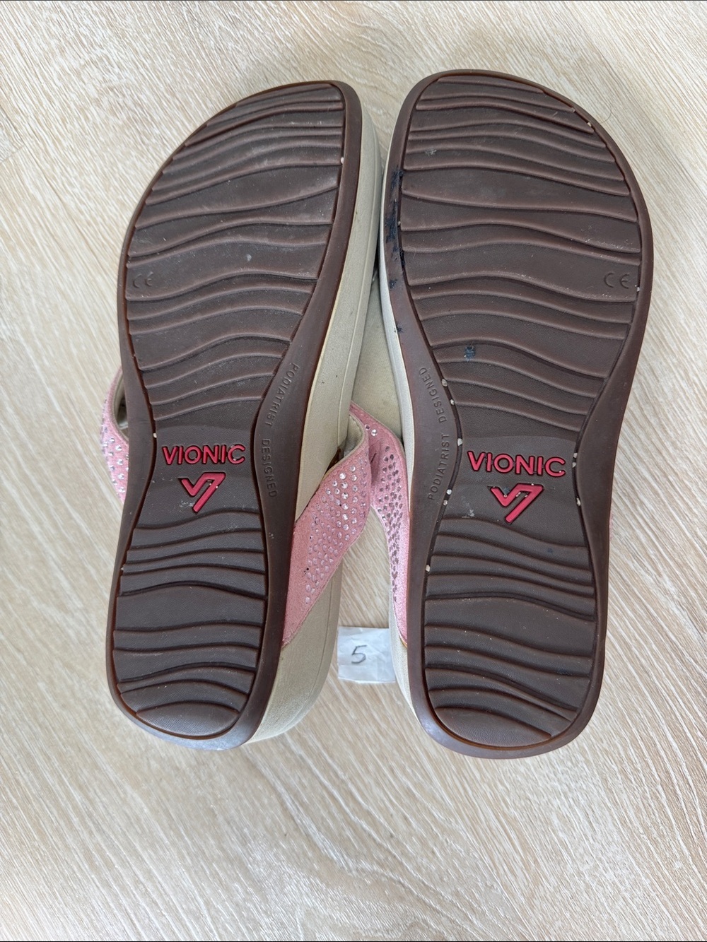 Vionic Pink Rhinestone Thong Sandals - Picture 4 of 4